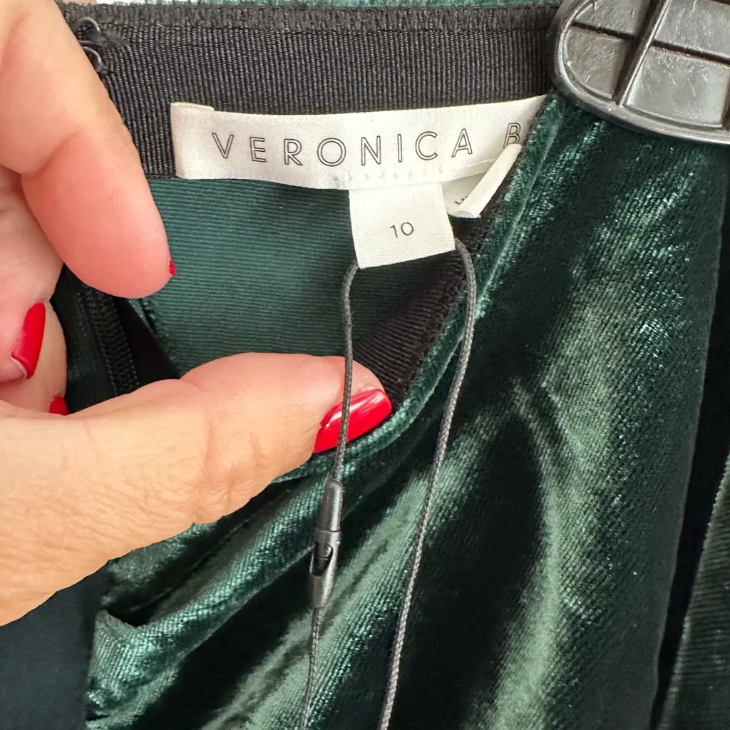 Veronica Beard Embellished Emerald Green Navita Velvet Skirt Size‎ 10 NWT - Image 5
