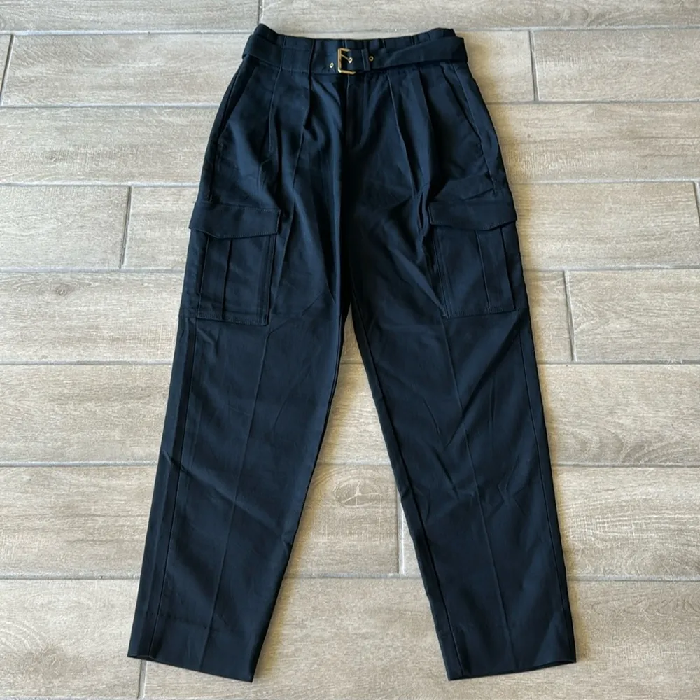 Banana Republic Black Voyage Cargo Black Pants Size: 6 Long - Image 2