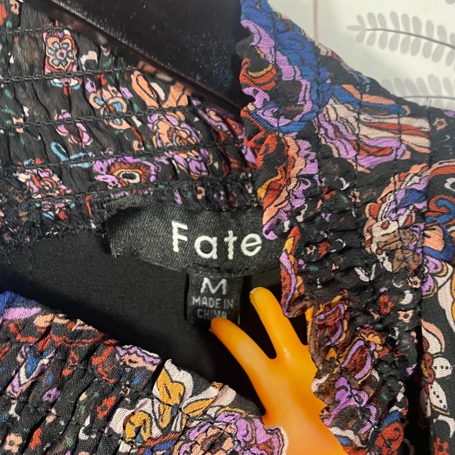 Fate Women's Boho Paisley Mini Dress M Ruffle Long Sleeve Sheer Lined Multicolor Black Size M - Image 12