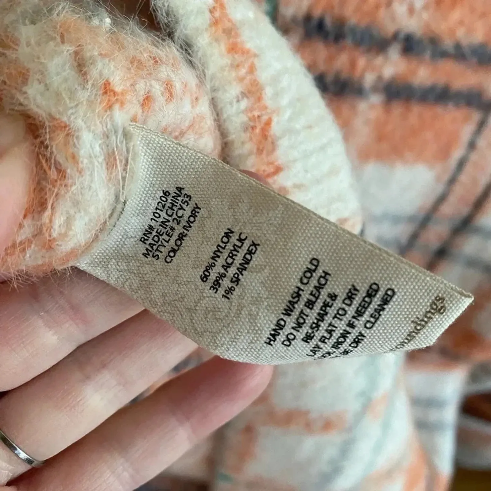 Soft Surroundings‎ Briony Soft Plaid Orange White Collared Sweater Jacket Size S - Image 4