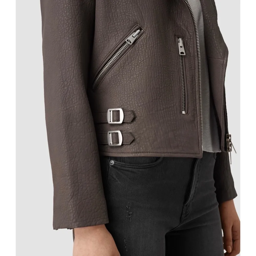 All Saints Watson Leather Moto Biker Jacket - Image 5