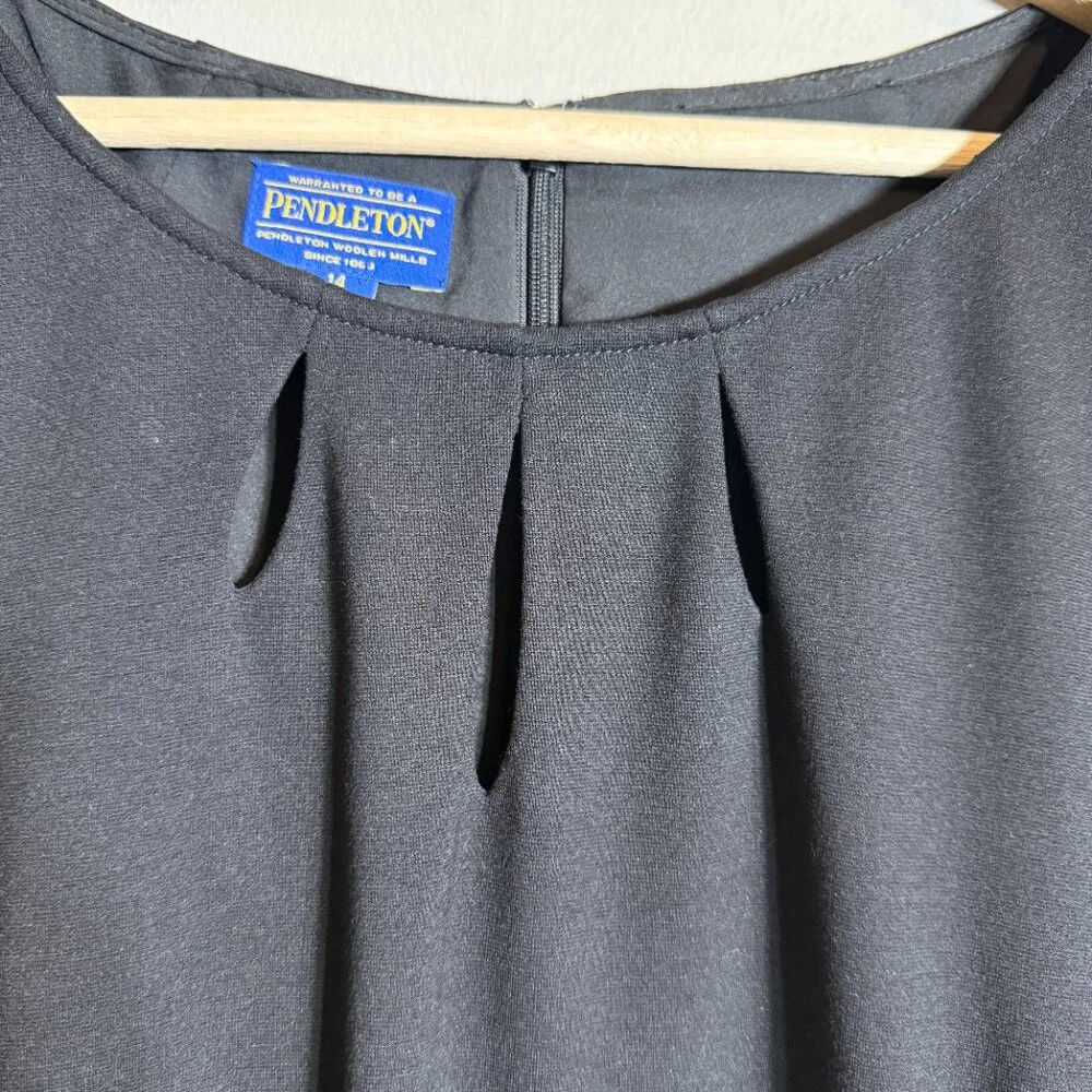 Pendleton Sheath Pencil Knee Length Dress Women's 14 Black Career Professional - Image 6