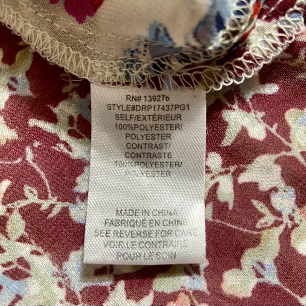 DR2 Daniel Rainn Mixed Print Floral Flowy Cap Sleeve Tunic PL L Petite Large Brown Size undefined - Image 8