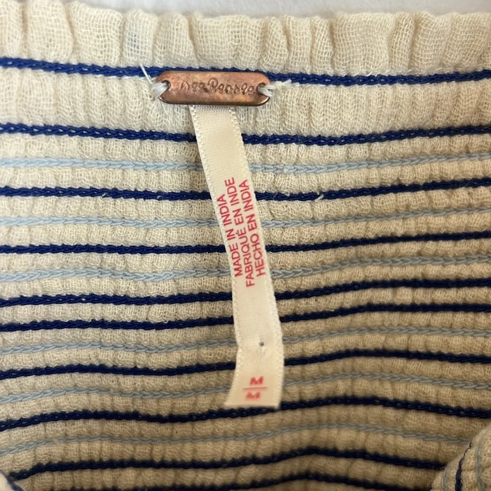 embroidered detail boho crinkle jumpsuit in ecru Size Medium - Image 7