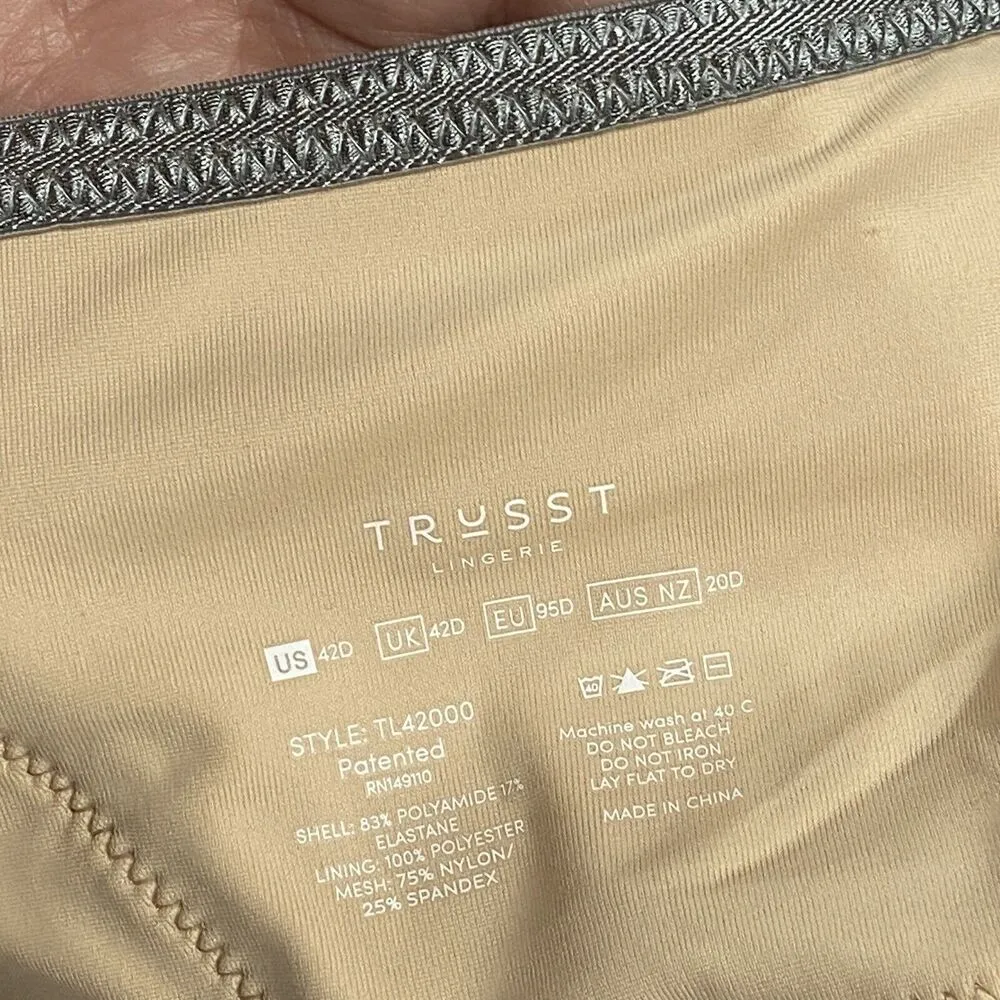 Trusst Lingerie Full Figure Naomi Essential Underwired Bra Nude Size 42D NWT - Image 4