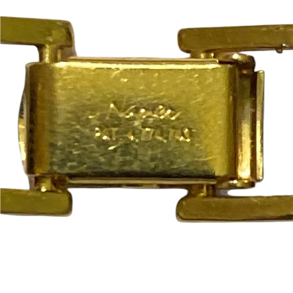 Vintage Napier Navy and Gold Necklace, Retro Chunky Book Chain with Blue Enamel - Image 5