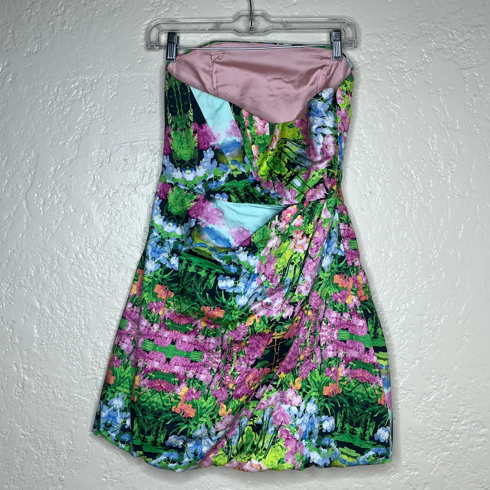 Zara Floral Strapless Mini Dress Garden Party Y2K Cocktail Women Small NWT - Image 3