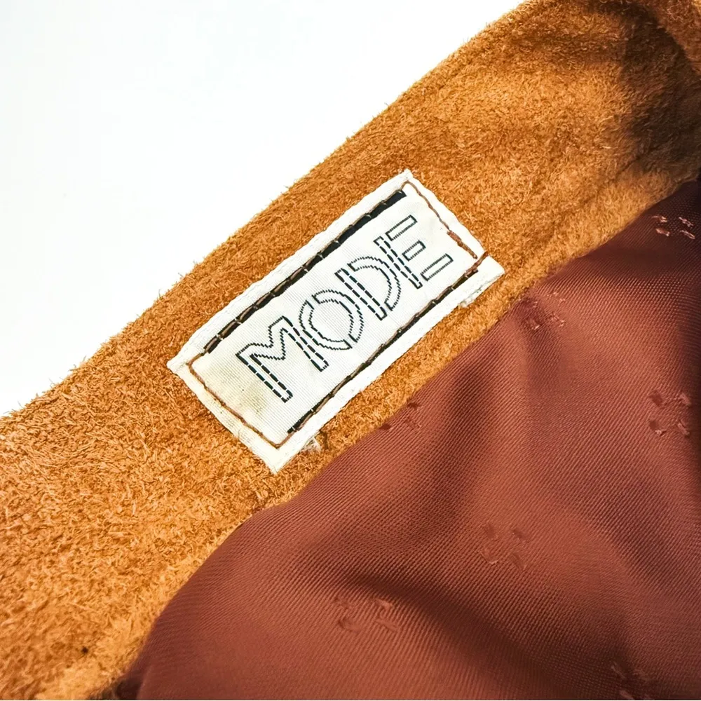 Vintage Genuine Suede Western Yoke Pencil Skirt | Size 25” Tan - Image 5