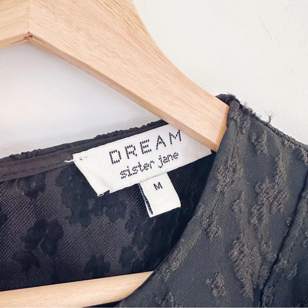 Dream Sister Jane Jacquard Mini Dress in Coal Black Size M - Image 6