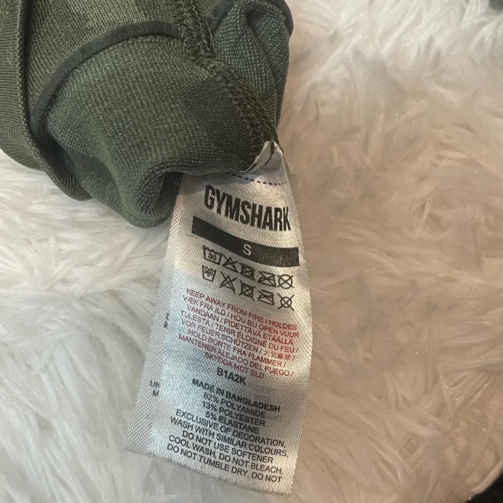 Womens Gymshark camo green seamless cropped leggings pants butt scrunch Small - Image 6