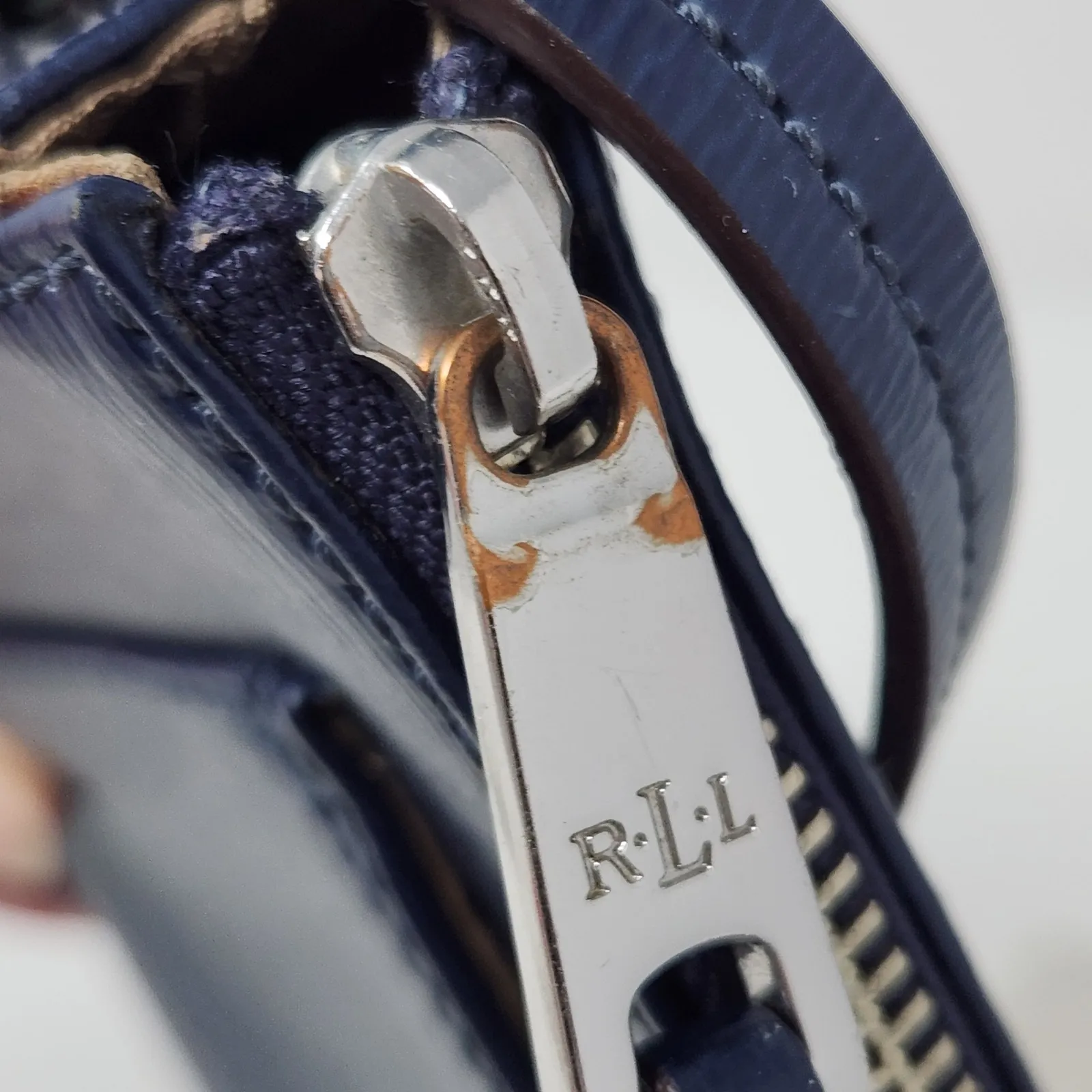 Lauren Ralph Lauren Blue Cow Leather Classic Casual Travel Crossbody Bag Small - Image 13