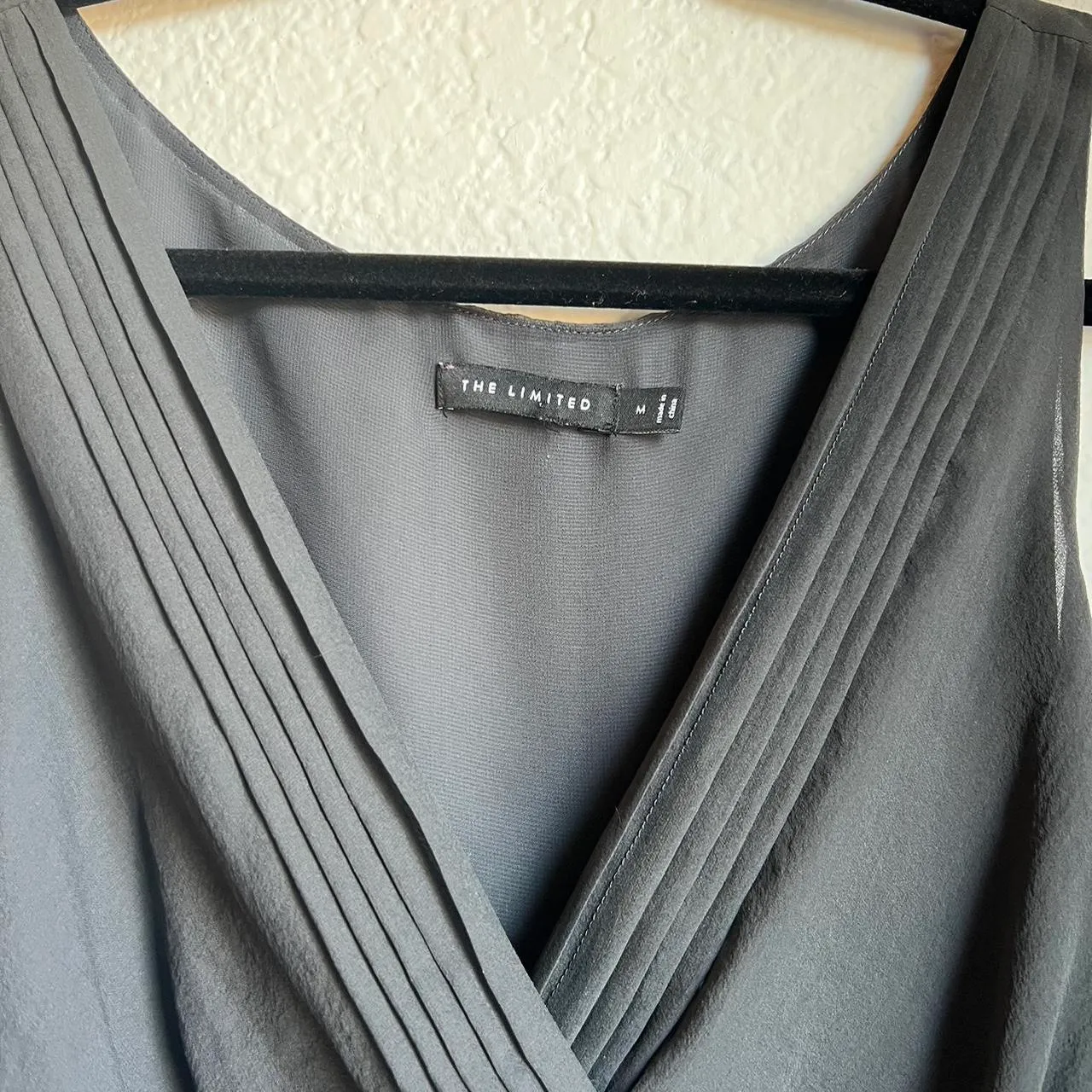 Dark Grey Sleeves Tie Back Blouse - Image 3