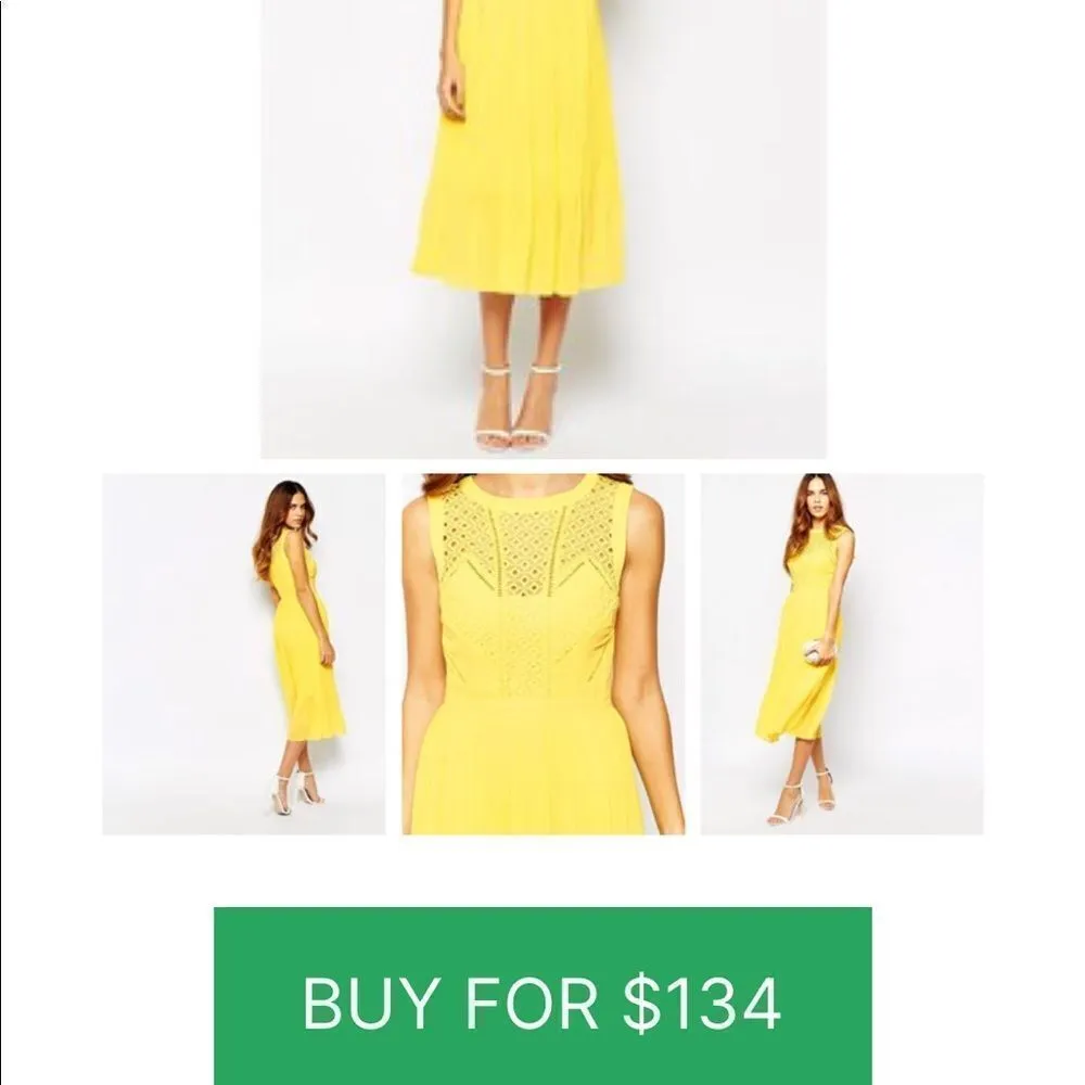 Spotlight by warehouse yellow chiffon dress Yellow Size 10 - Image 12
