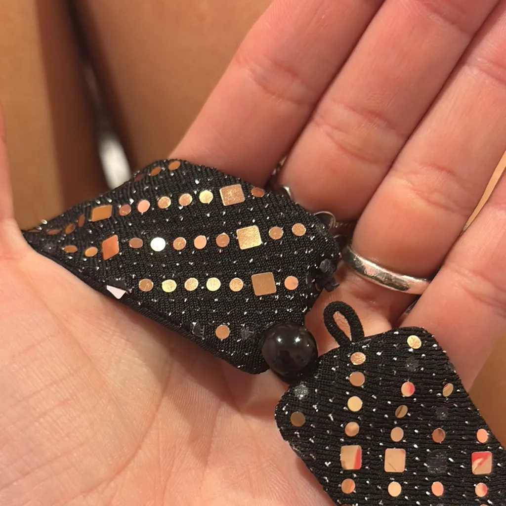 Blashe iridescent black and rose gold open upper back Halter Top White Size M - Image 4