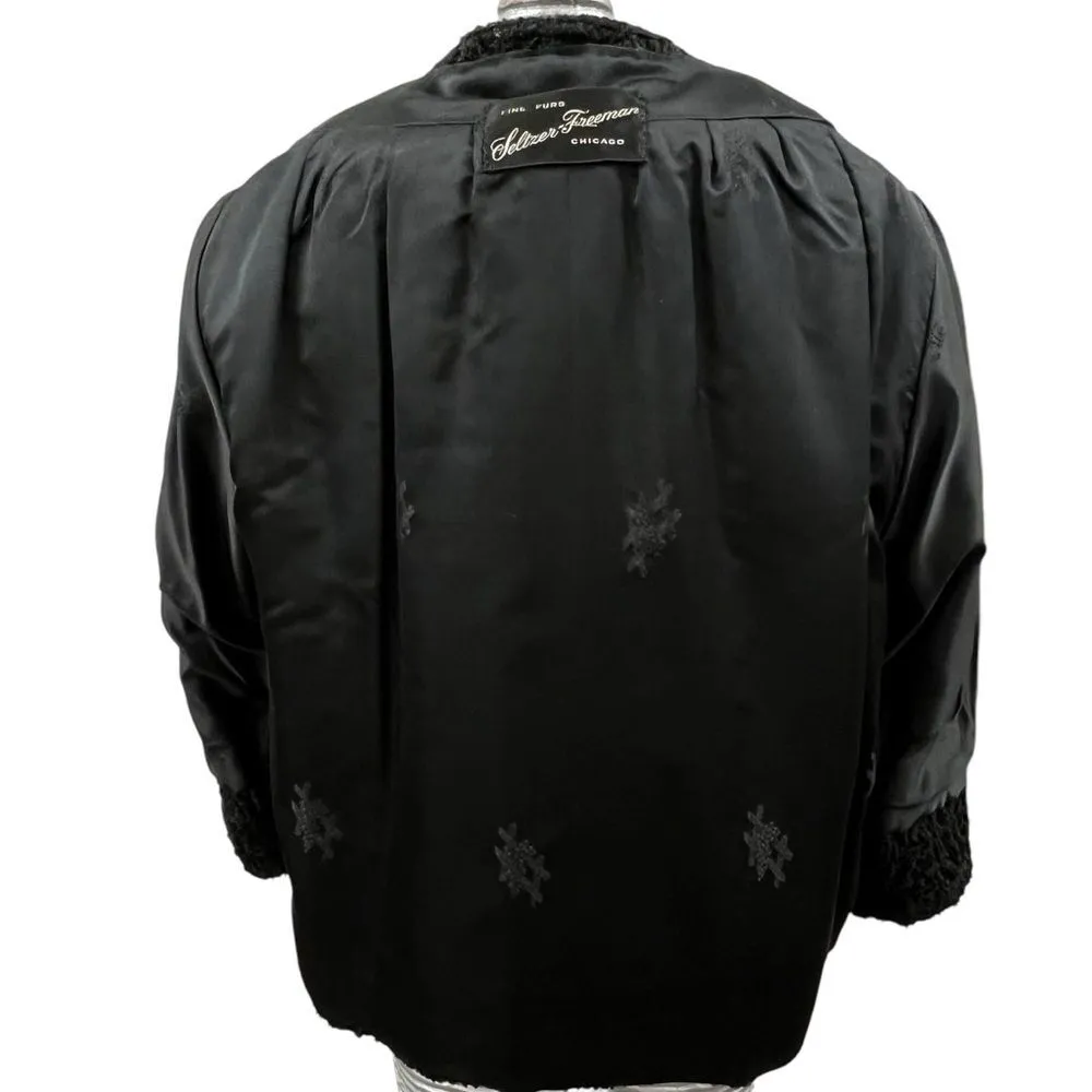 Vintage Russian Broadtail Sable Collar Fur Jacket Authentic Luxury Grandmacore Black Size M - Image 8