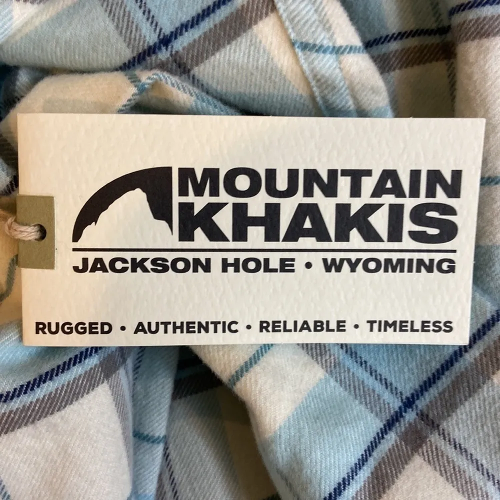 NEW Mountain Khakis Penny Flannel Tunic Cream Blue and Gray Women’s Size XL - Image 11