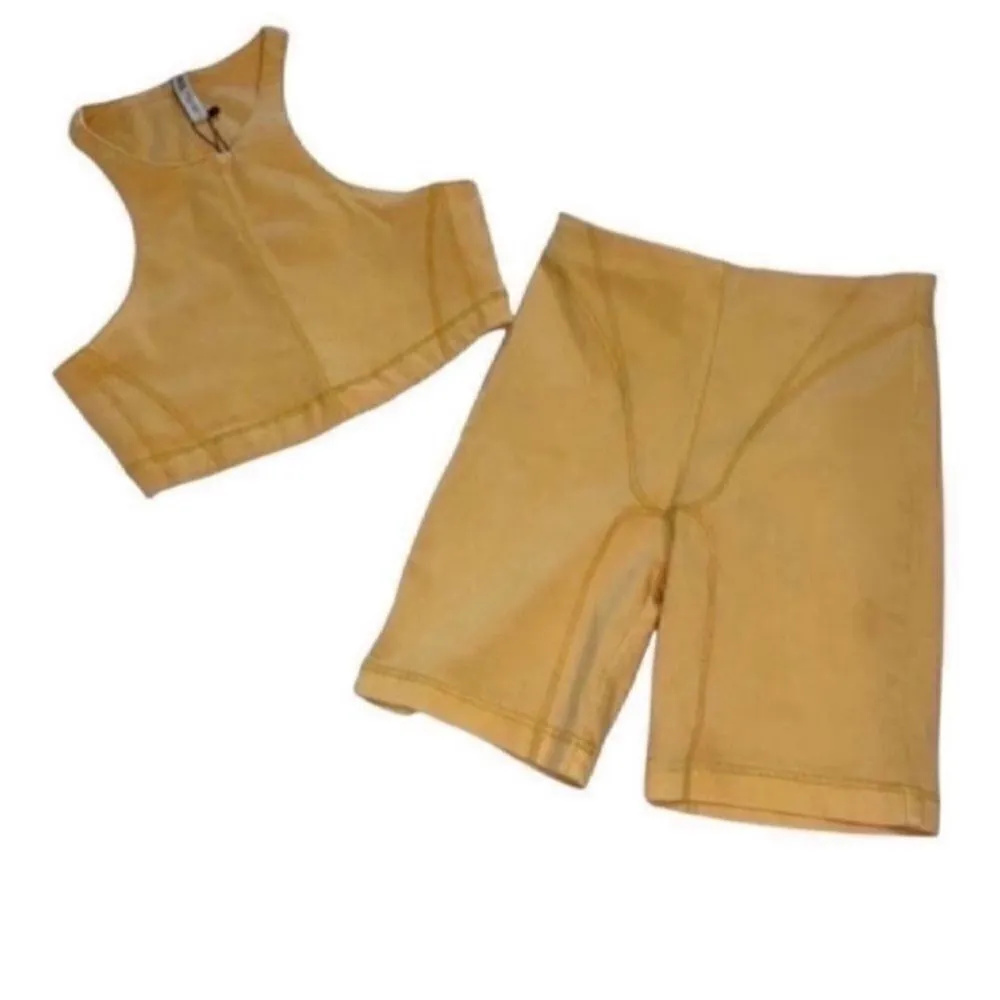 Zara Orange Denim Crop Top/Biker Short
Set(Size Small) - Image 10