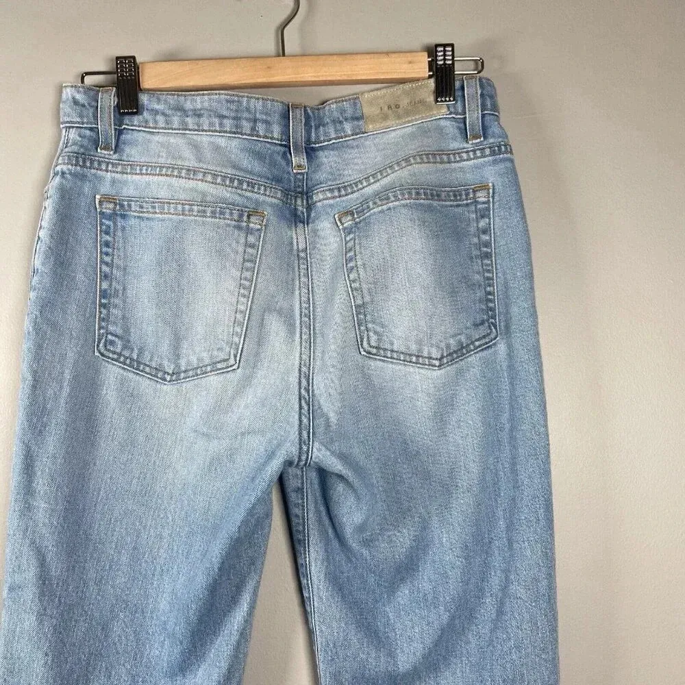 IRO Genn Blue Distressed Silver Detailing Chain Jeans Womens Size 27 ($325) - Image 11