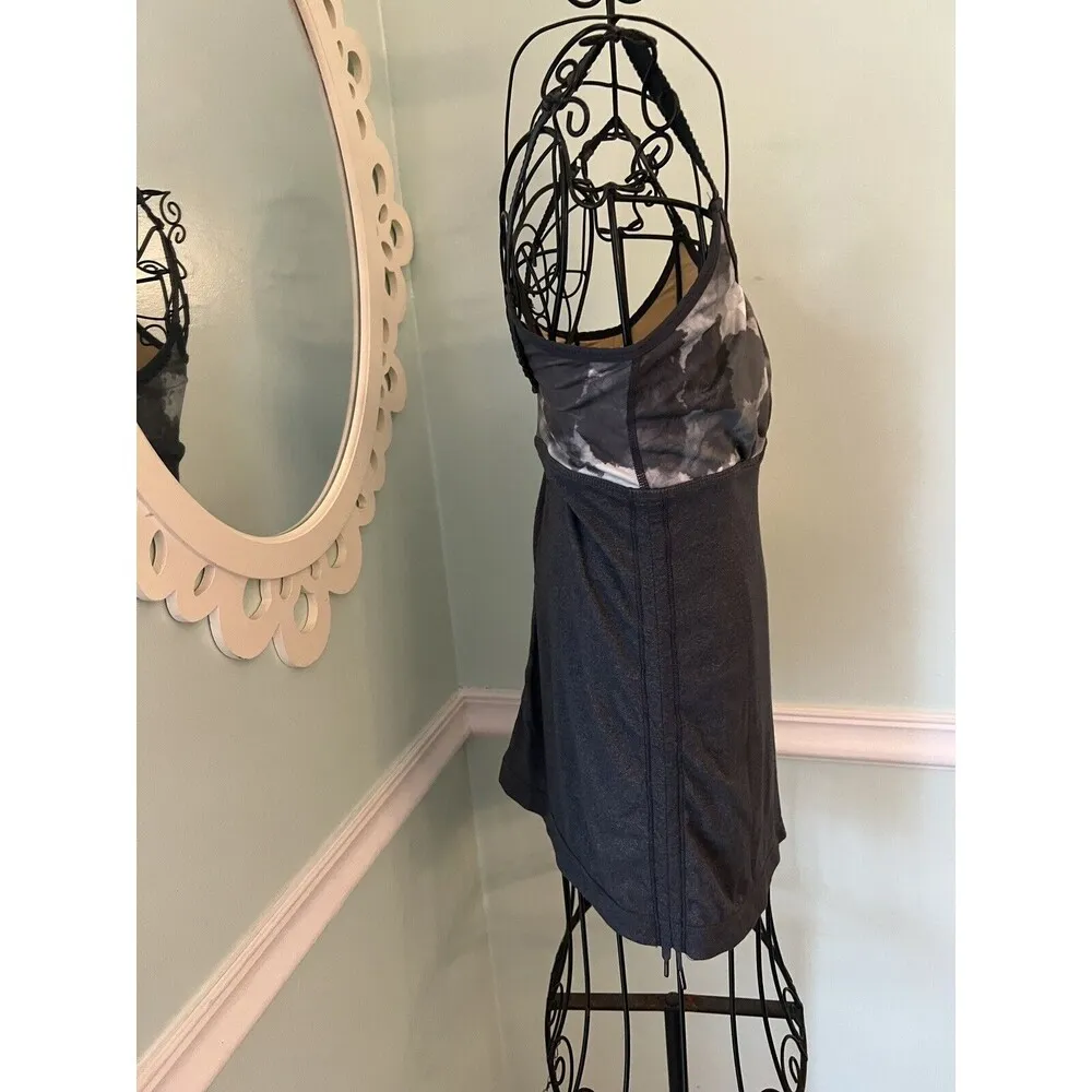 LULULEMON gray White tank tie dye grey top size 4 - Image 2