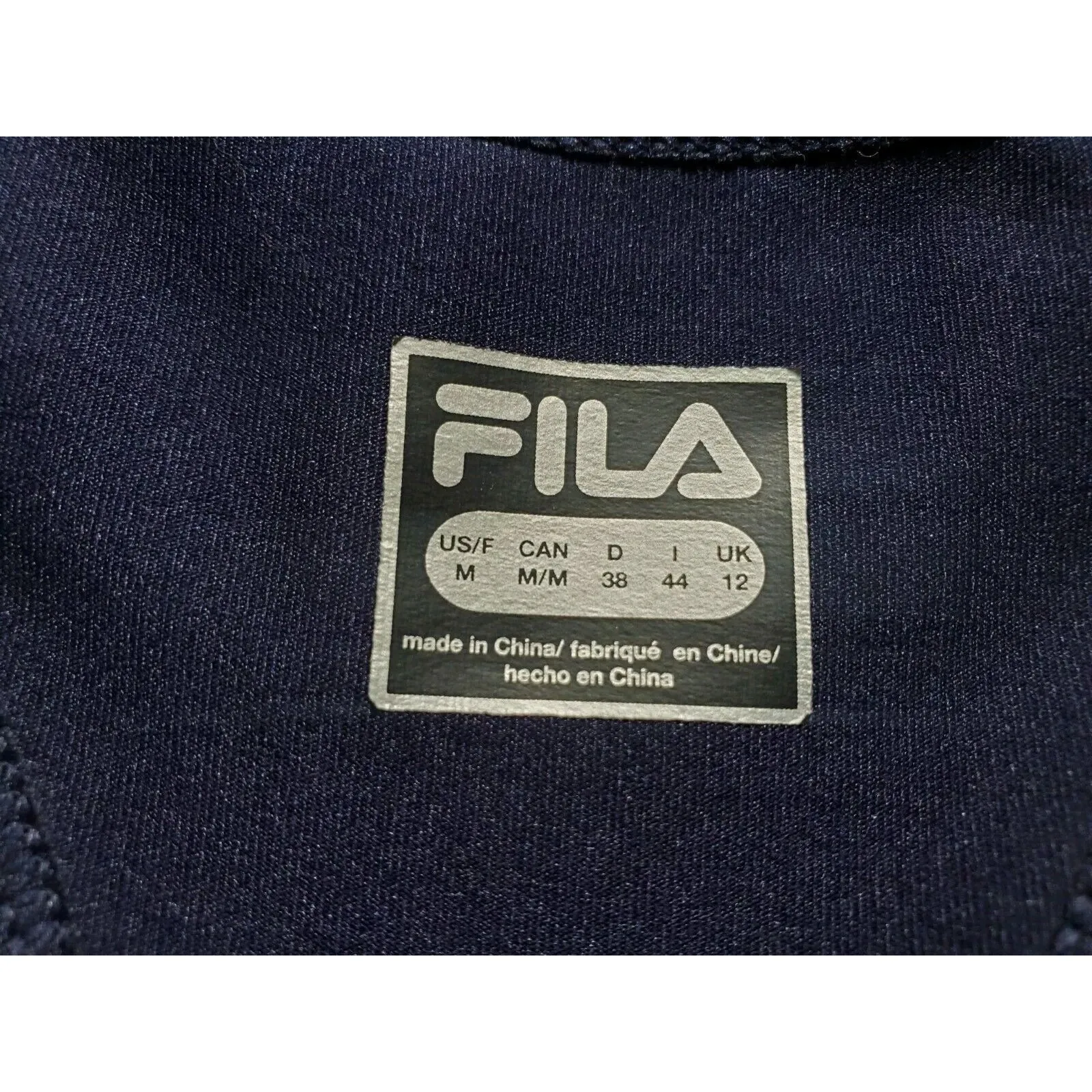 Fila Sports Bra High Impact Blue Running Women Medium Logo Gym Crossfit Athlete - Image 3