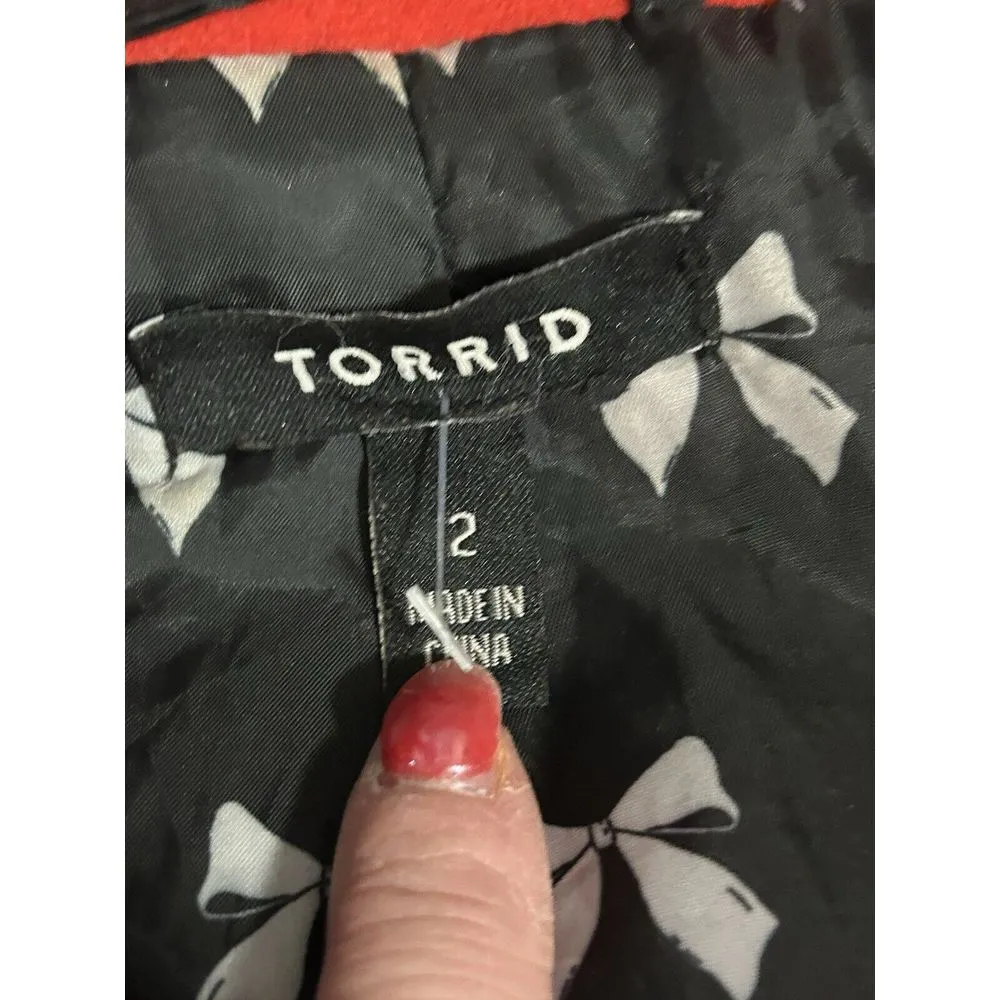 Torrid  Size 2 Women's 2XL Red‎ High Neck Coat Jacket - Image 5