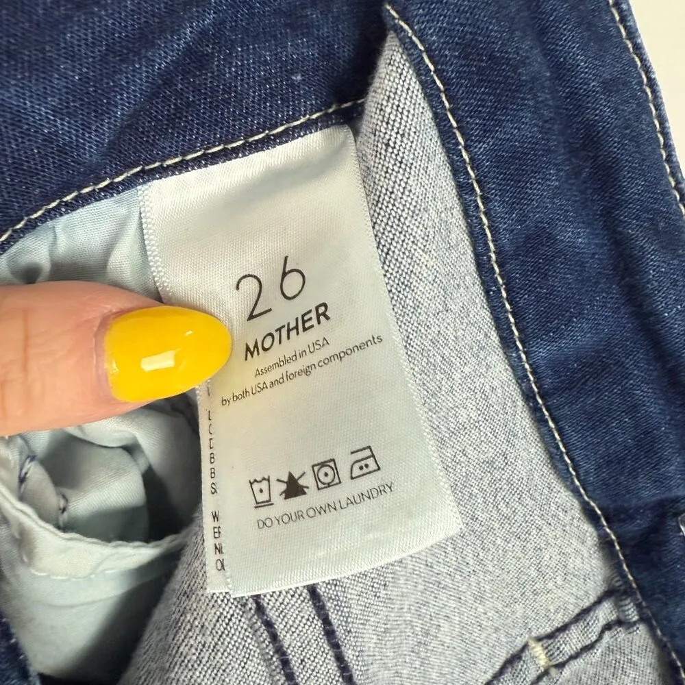 MOTHER High Waisted Looker Ankle Jeans The Road To Paradise Size 26 EUC Blue - Image 15