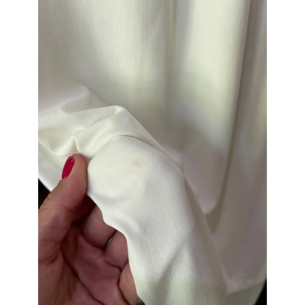 Alice + Olivia Steph Twist Neck Fringe Dress Off White Womens Size 4 - Image 7