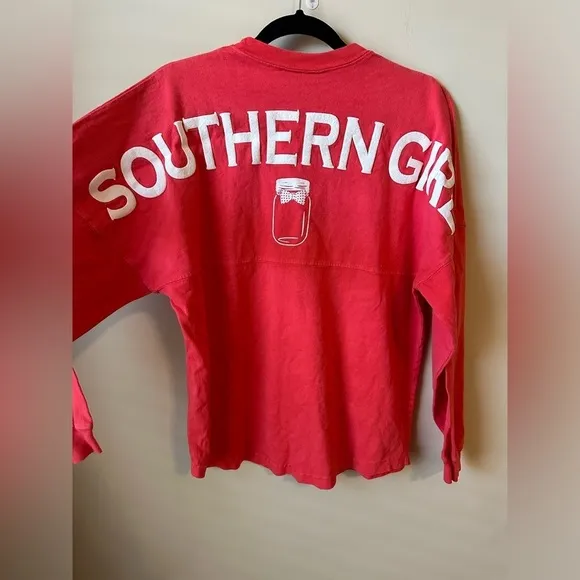 Spirit Jersey Women’s Southern Girl Pride Long Sleeve Shirt 100% Cotton Cheer - Image 2