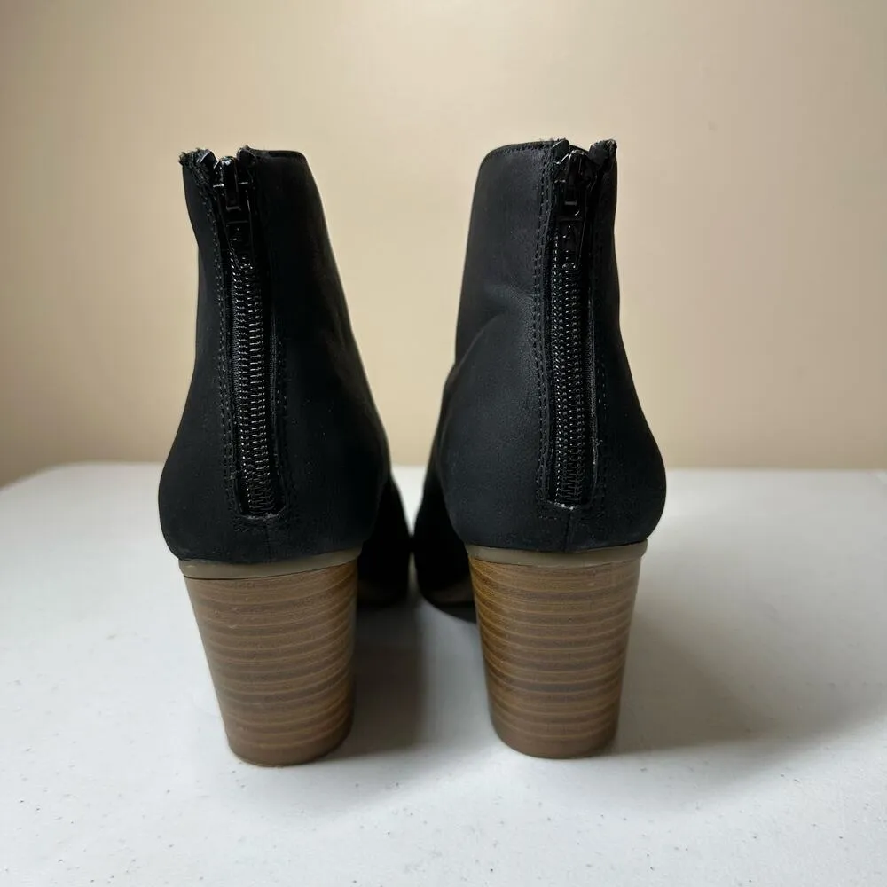 A2 by Aerosoles Women's Black Gravity Top Slit Heeled Boots Size 9 Tan Booties - Image 9