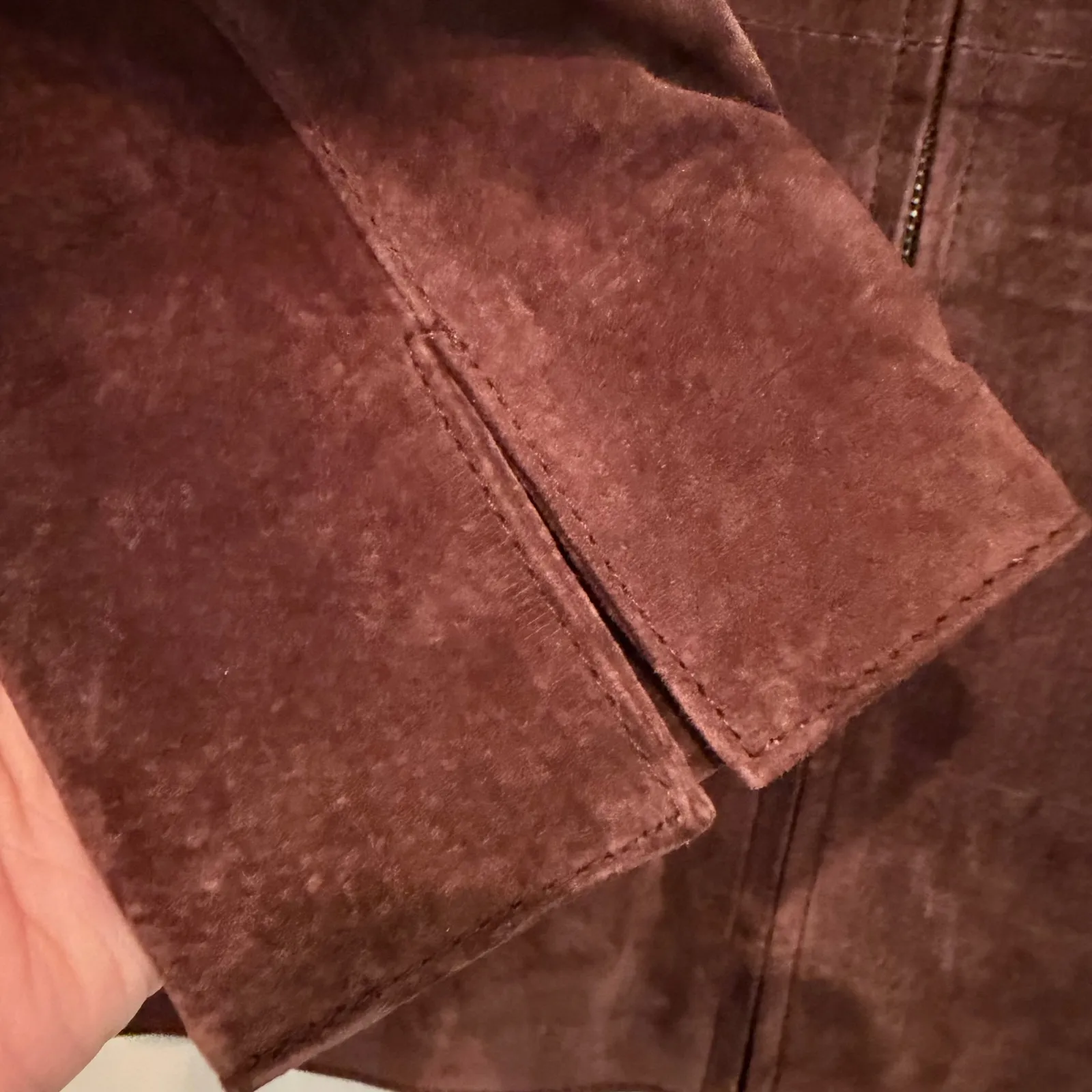 Coldwater Creek Suede Leather Jacket Women's Brown Classic‎ Career Boho Hippie - Image 4