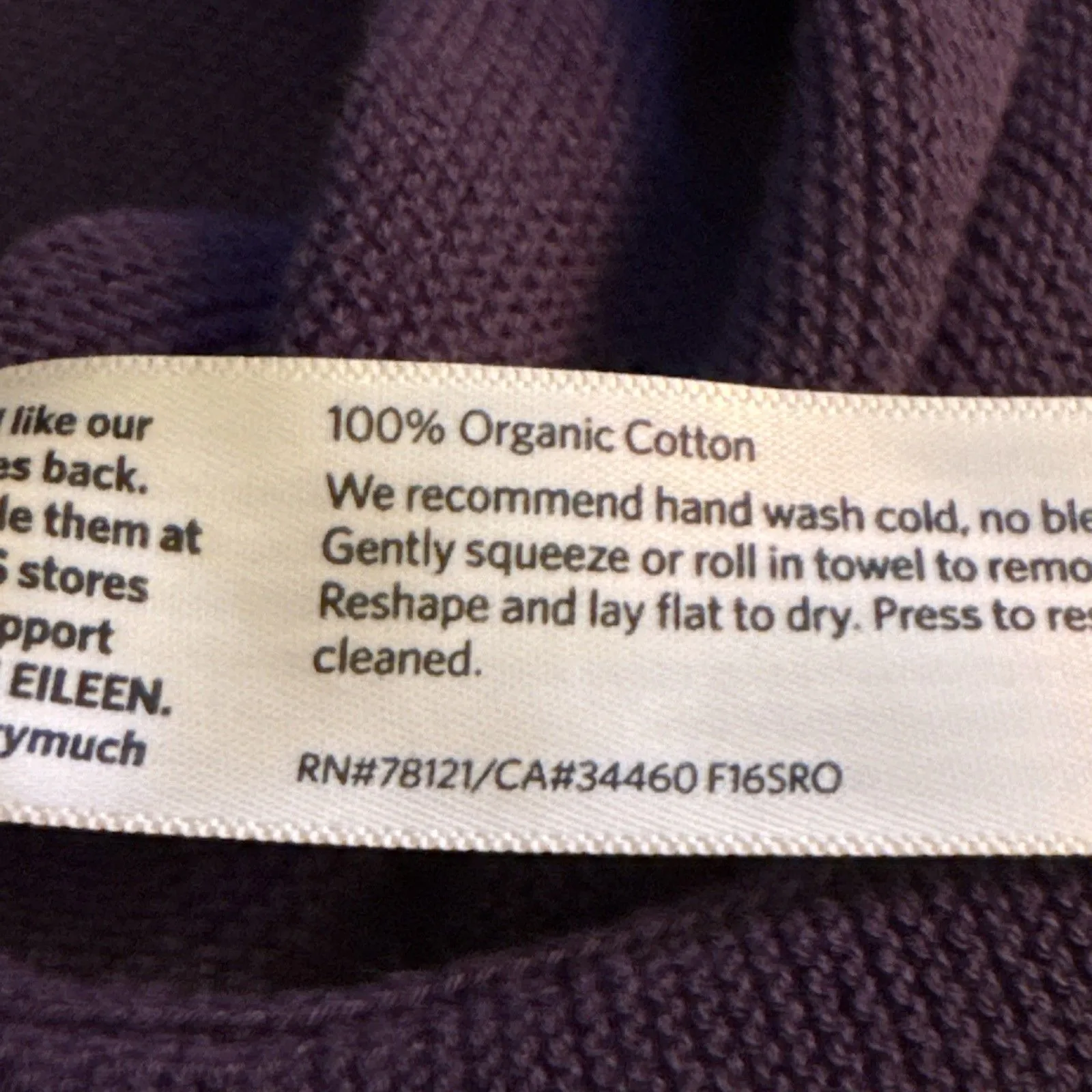 Eileen Fisher Purple Knit Pullover Sweater Petite Medium PM Organic Cotton - Image 3