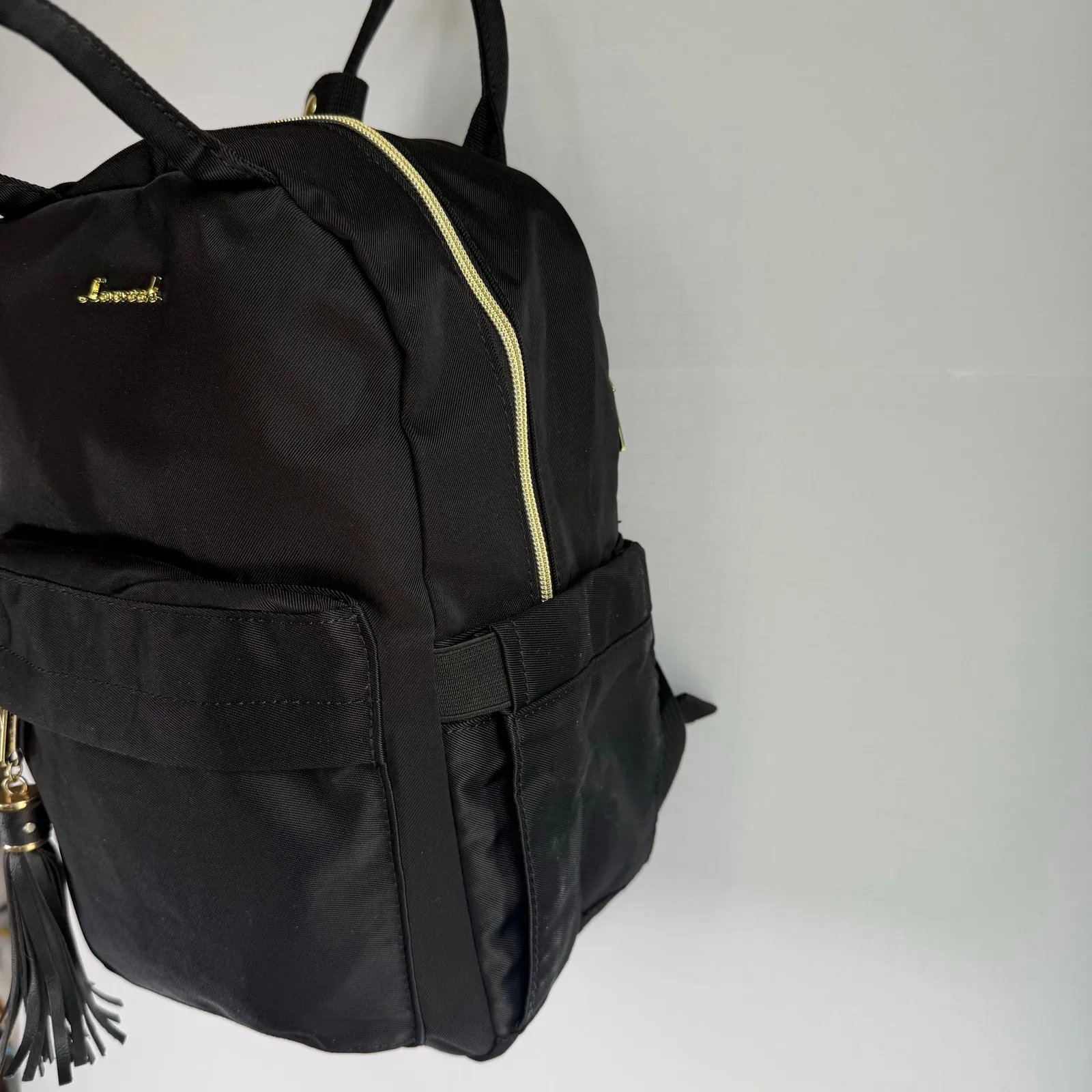 Lovevook Black Mini Backpack Gold Hardware – Organizer Pockets New without tags - Image 4