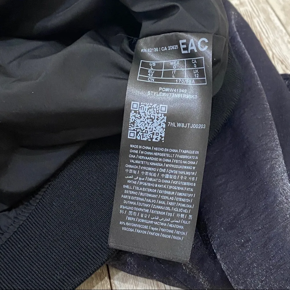 Guess Black “Biella” Ruffled Bomber Jacket L - Image 14