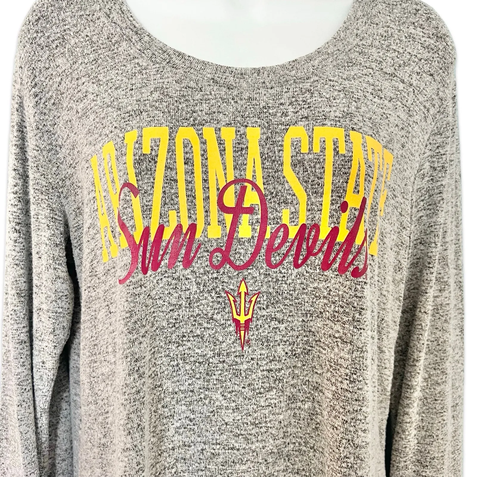 Arizona State University Sun Devils Long Sleeve Tee Light Jersey Sweater size L Gray Size L - Image 7