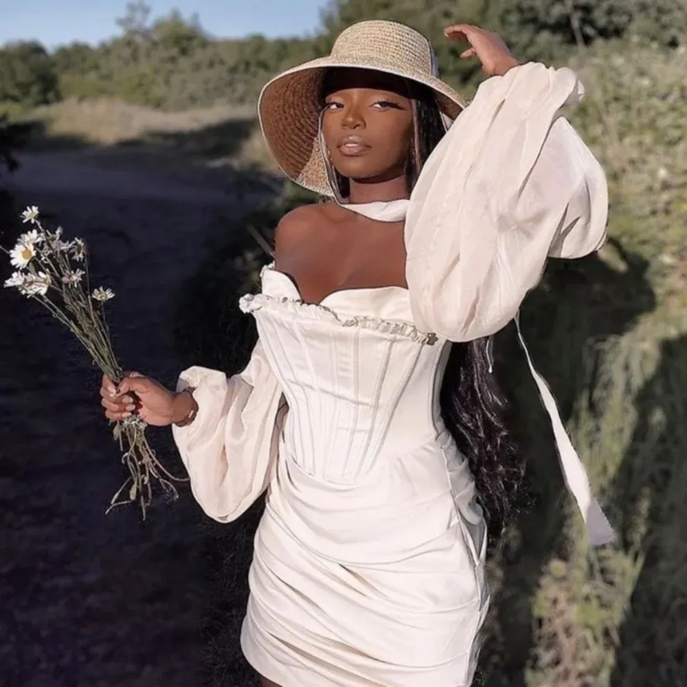 House of CB 'Beau' Ivory Draped Corset Dress NWOT‎ size L - Image 15