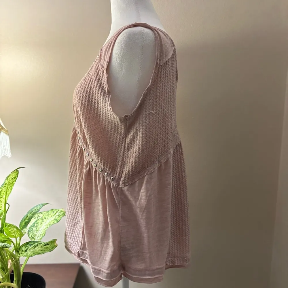 Pink/Lavender Ribbed Tank Top with V - Image 12