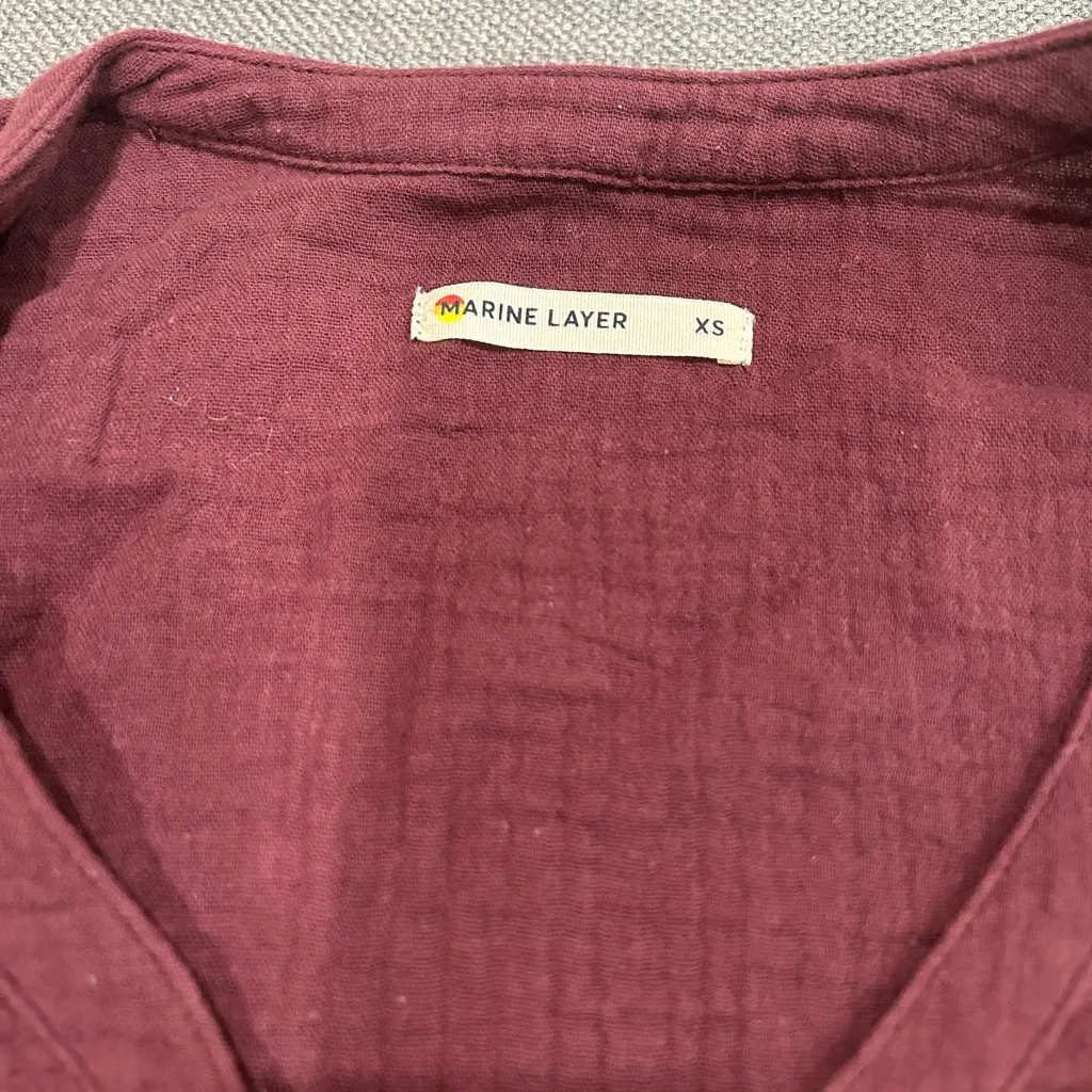 Marine Layer Burgundy V-Neck Top - Image 2