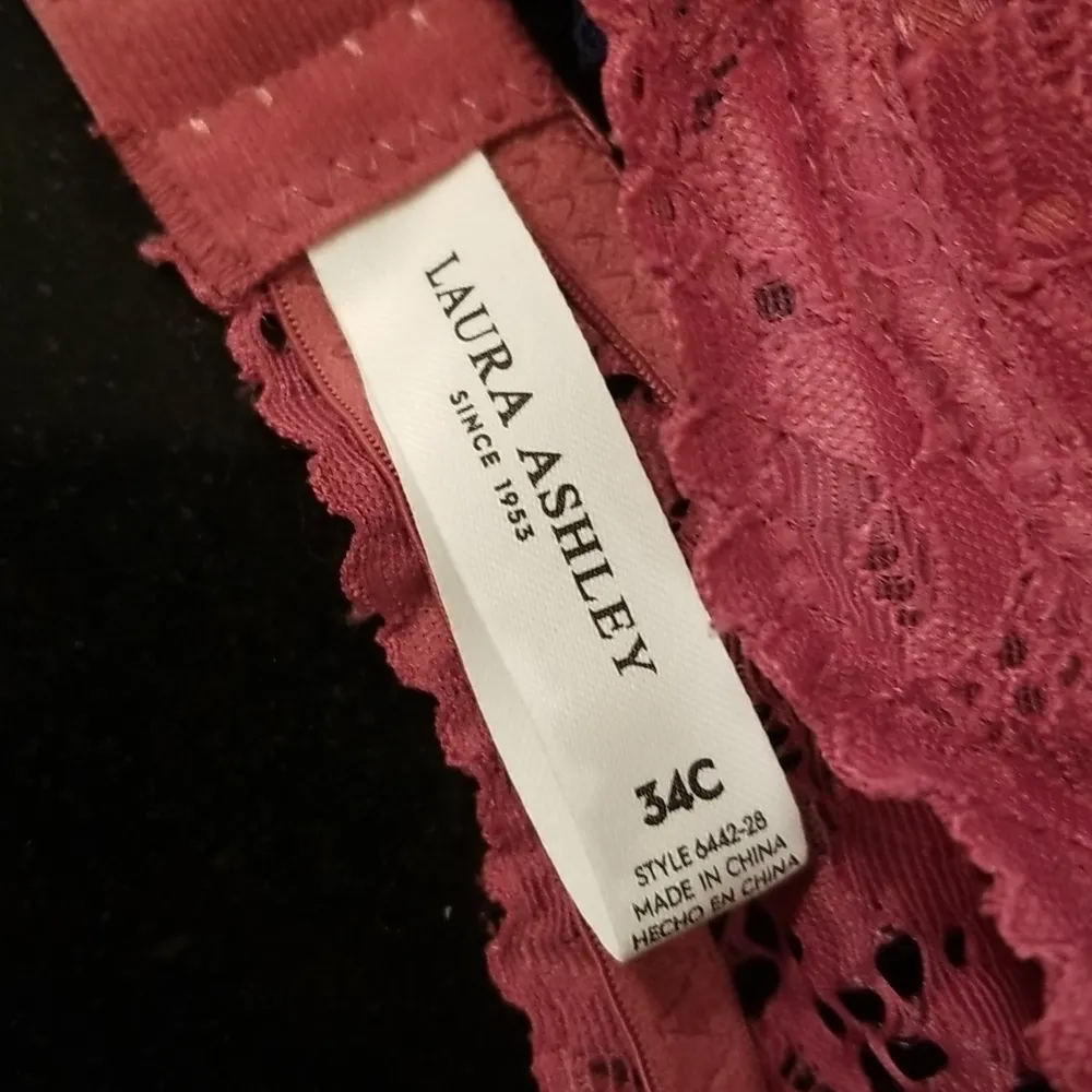 đź’•LAURA ASHLEYđź’• 2 Pack Bras ~ Pink & Blue Lace 34C NWT - Image 14