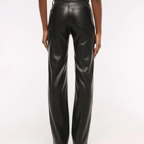 Abercrombie & Fitch 90’s Straight Faux Leather Pants Ultra High Rise Size  14 - Image 2