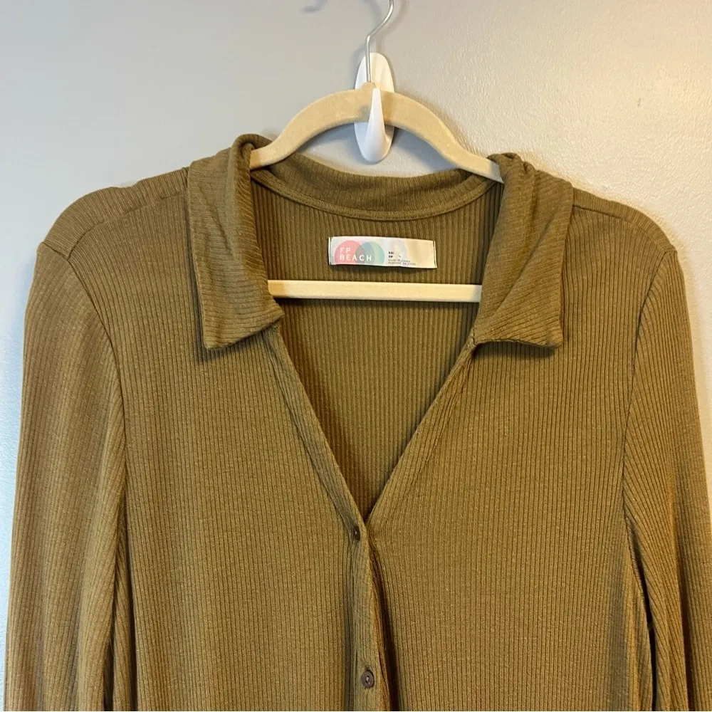 Free People Beach x Revolve Lively Romper in Tropical Nut Sz XS EUC Linen Blend - Image 4