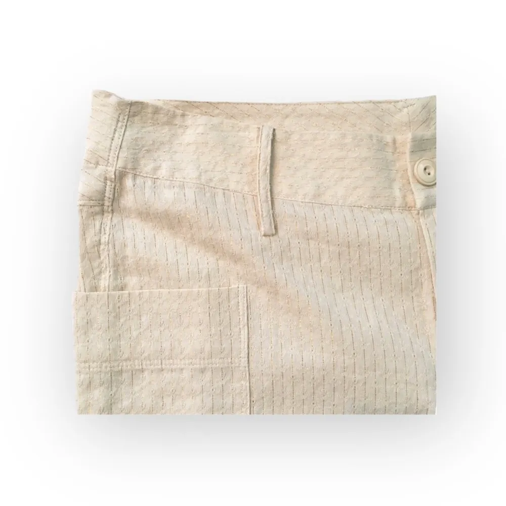 new LaRok ꧁ Gold Lurex Thread Cargo Bermuda Shorts ꧂ Ivory Cream Knit ꧂ 8 - Image 5