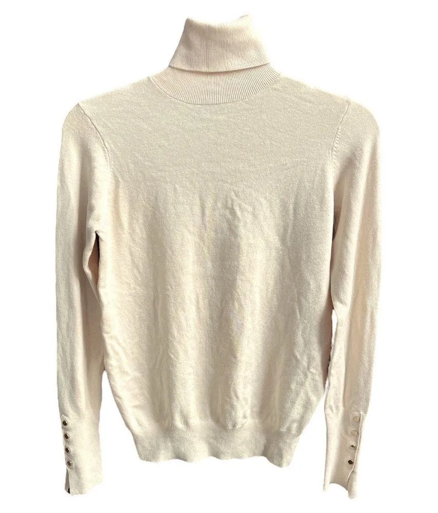Zara Microribbed Turtleneck Top Cream Size Small - Image 7