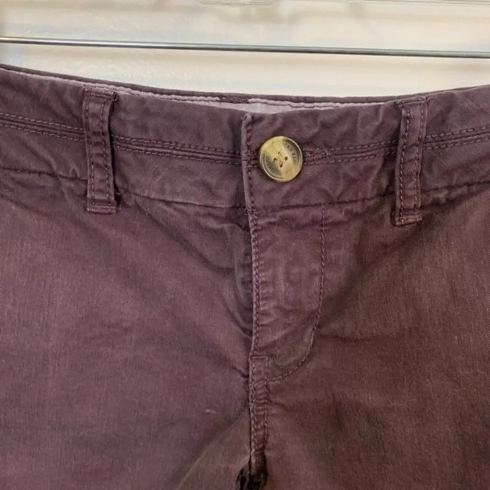 American Eagle Burgundy Midi Stretch Chino Shorts - Image 5