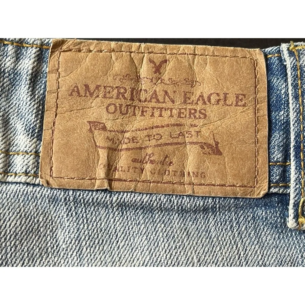 VTG American Eagle 90s Y2K Antique Wash Super Low Rise Skinny Flare 10R NOS - Image 13