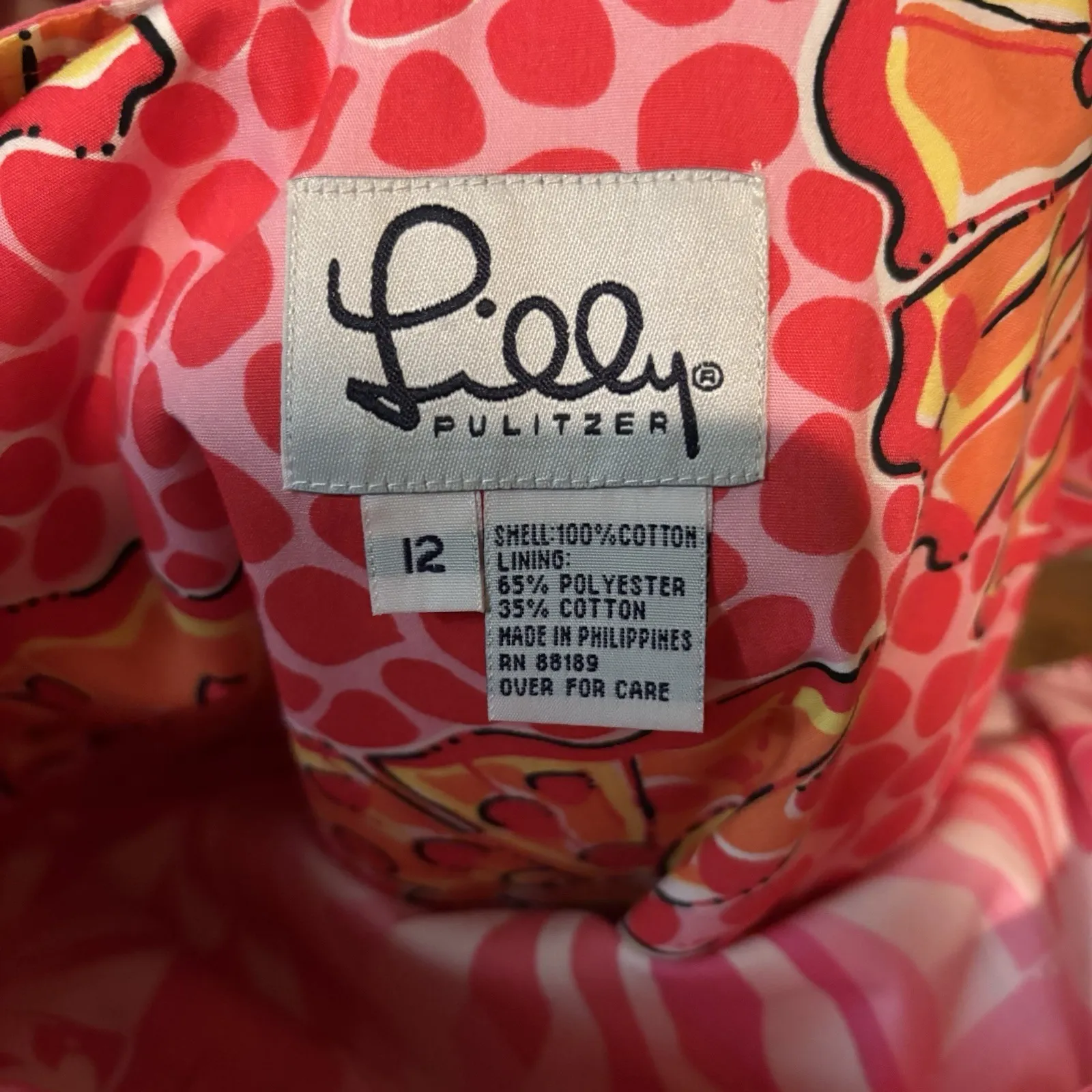 LILLY PULITZER Reversible Wrap Skirt Size 12 Pink Zebras Orange Butterflies‎ - Image 8
