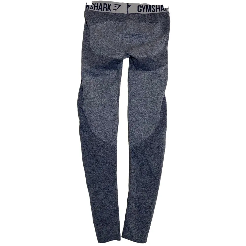 Gymshark Flex Dry Moisture Leggings Gray Elastic Waist Band Full Length Small - Image 2