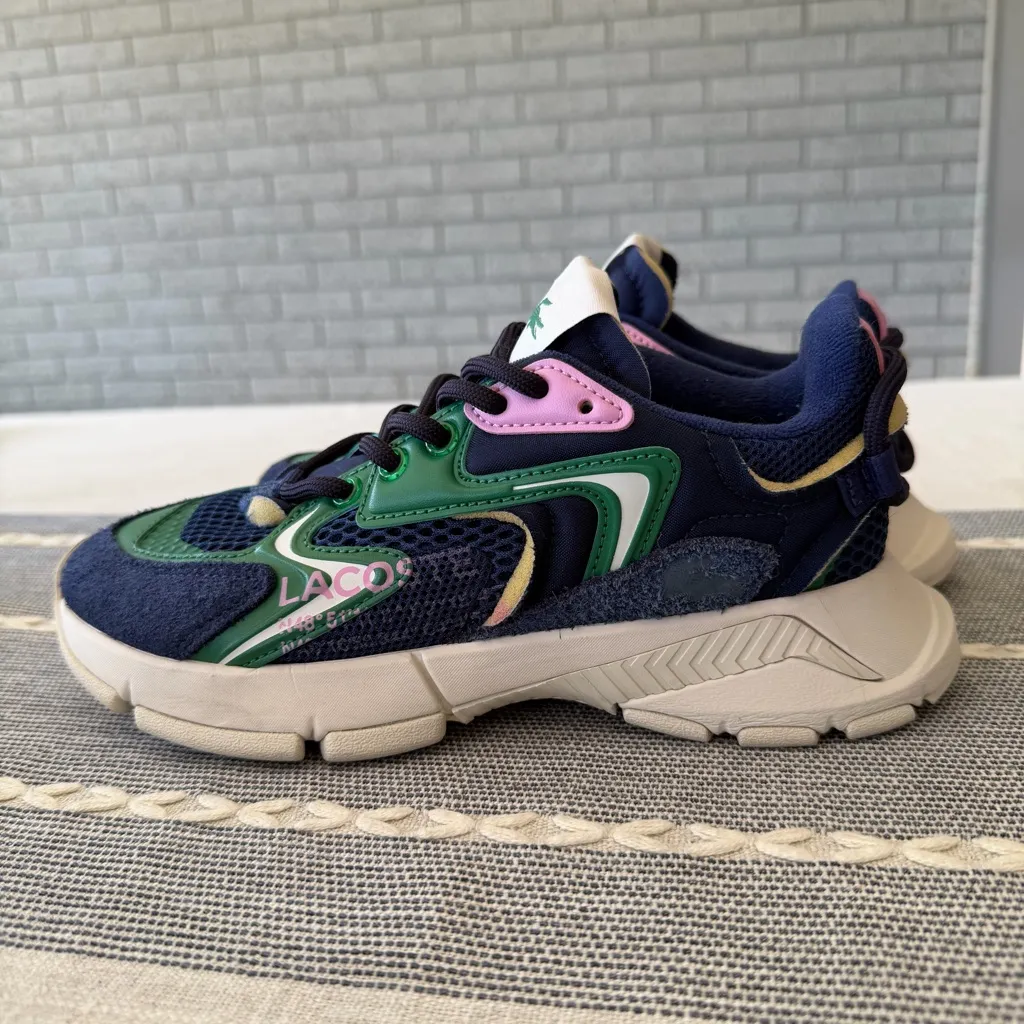 Lacoste Unisex Adult L003 Neo Suede Sneakers / Blue/Green Size 6 - Image 12