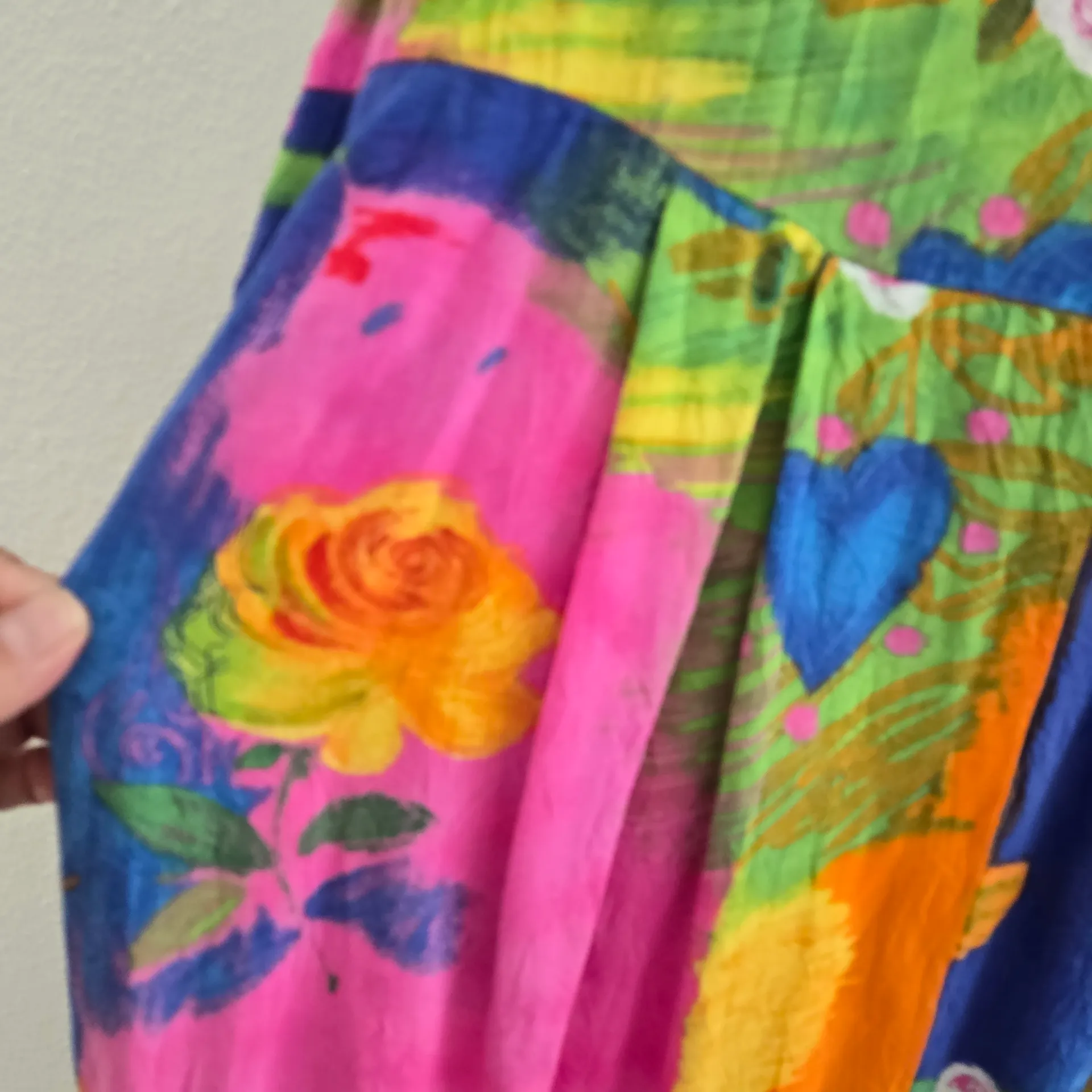 Vintage 90s Jams World Maxi Sun Dress Classic Rave Mom Neon Hippie Boho Grunge - Image 6