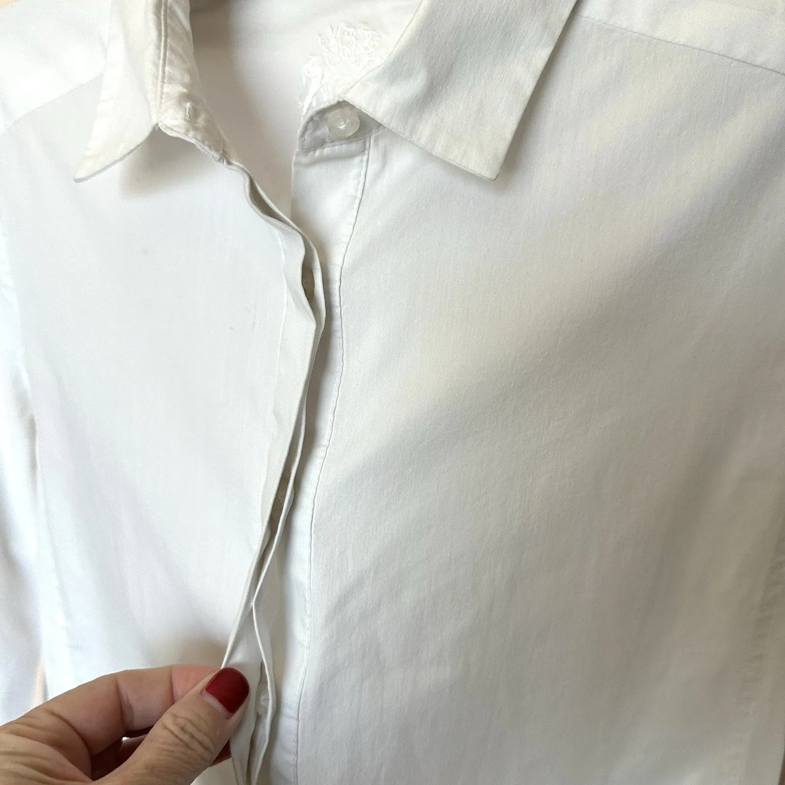 English Laundry Blouse Women’s Small Long Sleeve Pullover 1/2 Button Up White - Image 4