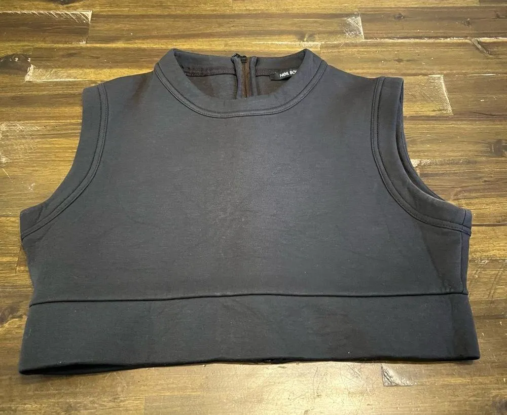 Neil Barrett Neoprene Black Scuba Crop Top Boxy Mock Neck Tank Sleeveless S - Image 5